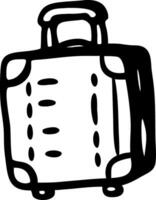 Black and White Illustration of a Wheeled Suitcase for Travel and Design Projects vector