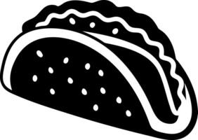 Black and White Taco Illustration for Food Design and Graphic Projects vector