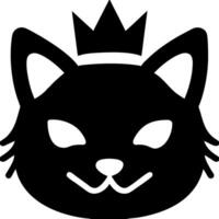 Black Cat Silhouette with Crown Perfect for Logos and Tattoos Design vector