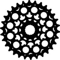 Black Bicycle Gear Sprocket Intricate Circular Design for Art and Decoration vector