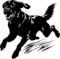Black Dog Silhouette Running Art for Logos and Designs vector