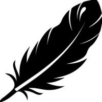 Black Feather Silhouette Art for Design and Tattoo Projects vector