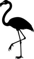 Black Flamingo Silhouette for Art Projects Posters and Designs vector
