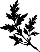 Black Herb Silhouette Botanical for Nature Decor and Design Use vector