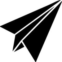 Black Paper Airplane Design for Craft Projects and Educational Materials vector