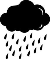 Black Rain Cloud with Falling Raindrops for Weather Apps and Educational Materials vector
