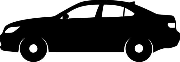 Black Sedan Car Silhouette Automotive for Design Projects and Graphics vector