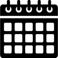 Black Silhouette Calendar for Event Planning and Scheduling Design vector
