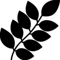 Black Silhouette Branch with Leaves for Nature Designs and Crafts vector