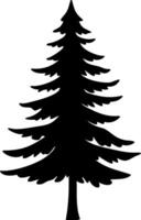 Black Silhouette of Evergreen Tree Illustration for Nature Art and Design Projects vector