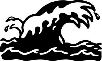 Black Silhouette Ocean Wave Art for Creative Design Projects vector