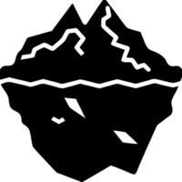 Black Silhouette of Iceberg Floating with Cracks for Nature and Environmental Themes vector
