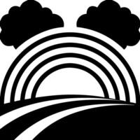 Black Silhouette Rainbow with Clouds for Art Design and Coloring Books vector