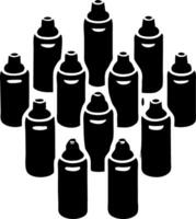 Black Silhouette Spray Bottles Illustration for Art Projects and Design vector
