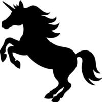 Black Silhouette Unicorn Prancing Illustration for Design and Craft Projects vector