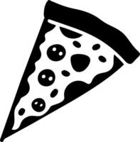 Black Silhouette Illustration Pizza Slice Perfect for Menus and Design Projects vector