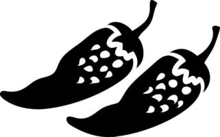Black Silhouette of Two Jalapeno Peppers for Art and Design Projects vector