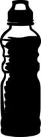 Black Silhouette Water Bottle Illustration for Design and Branding Projects vector