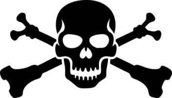 Black Skull and Crossbones for Pirate Themes Label Design vector