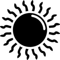 Black Sun Symbol with Artistic Spiral Rays for Design and Decoration vector