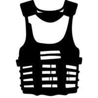 Black Tactical Vest Silhouette for Security and Military Design Projects vector