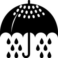 Black Umbrella Silhouette with Raindrops for Weather Illustrations and Design Projects vector