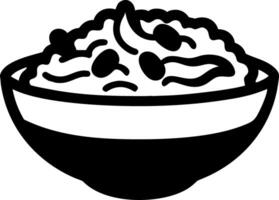 Black Bowl with Creamy Pasta Silhouette for Food Graphic Design and Menus vector
