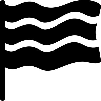 Black Waving Flag Silhouette for Graphic Design and Crafts