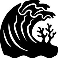Bold Ocean Wave with Coral for Tattoos and Graphic Design vector