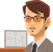 Business Professional Portrait with Flowchart Background for Office Designs vector