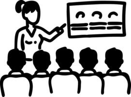 Business Presentation Illustration Audience and Speaker in Training Session vector