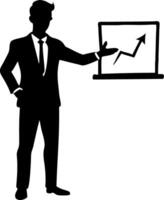 Businessman Presenting Graph Illustration for Business Growth Concept vector