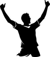 Celebrating Soccer Player Silhouette for Sports Art and Design Projects vector