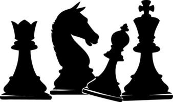 Chess Pieces Silhouette Art for Strategy Game Design and Educational Resources vector