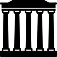 Classical Greek Temple Column Silhouette for Educational Design and Art Projects vector