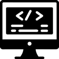 Computer Screen with Code Symbol Illustration for Web Development Education Design vector