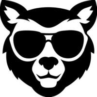 Cool Bear Face in Sunglasses Design for Branding and Apparel vector