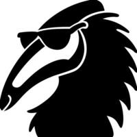 Cool Raven Silhouette with Sunglasses for Creative Design vector