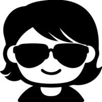 Cool Sunglasses Smiling Face Illustration fors and Avatars vector