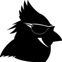 Cool Rooster Silhouette with Sunglasses for Posters and Designs vector