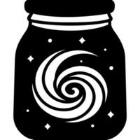 Cosmic Swirl Galaxy in Jar Illustration for Creative Designs vector