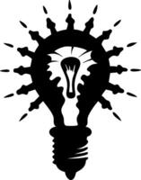 Creative Light Bulb Silhouette Gears Symbol for Innovation and Ideas vector