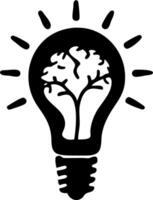 Creative Brain Tree Light Bulb for Innovation and Ecology Design Projects vector