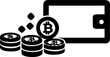 Cryptocurrency Wallet with Bitcoin and Digital Coins Illustration vector