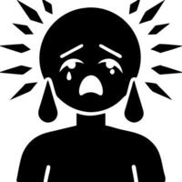 Crying Face with Tears Illustration for Emotional Expression Design vector