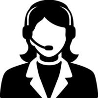 Customer Support Representative with Headset for Work Applications vector