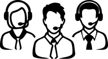 Customer Support Representatives Illustration for Call Center and Communication Design vector