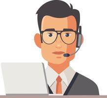 Customer Service Representative Illustration for Professional Communication vector