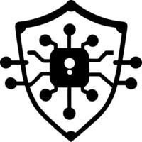 Cybersecurity Shield Circuit Symbol for Digital Protection Designs vector