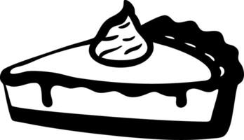 Delicious Pie Slice with Whipped Cream for Cafes Bakeries Menus and Coloring Books vector